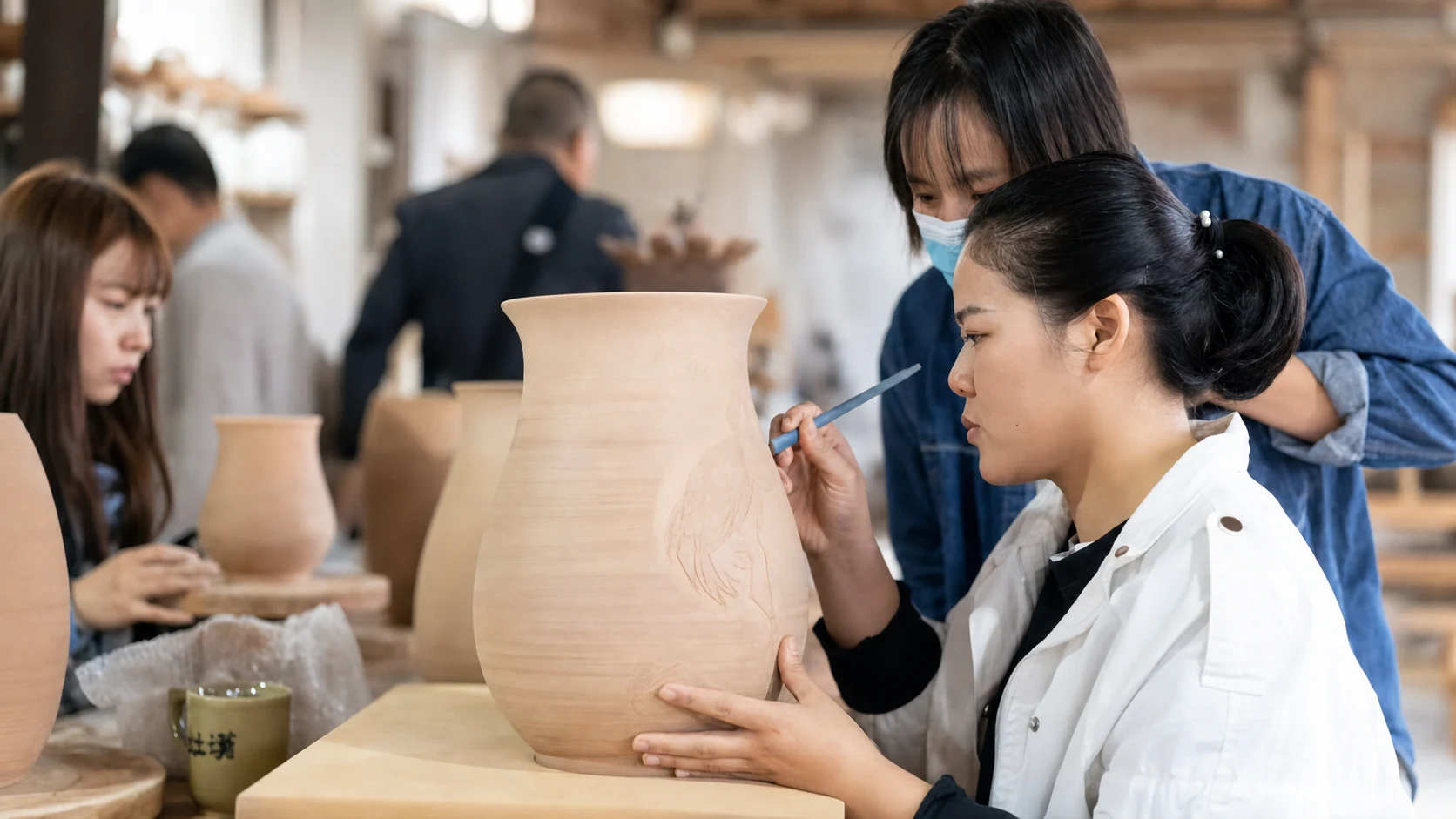 基于授权实拍重构的工作室大型器物刻划现场 AI 辅助视觉